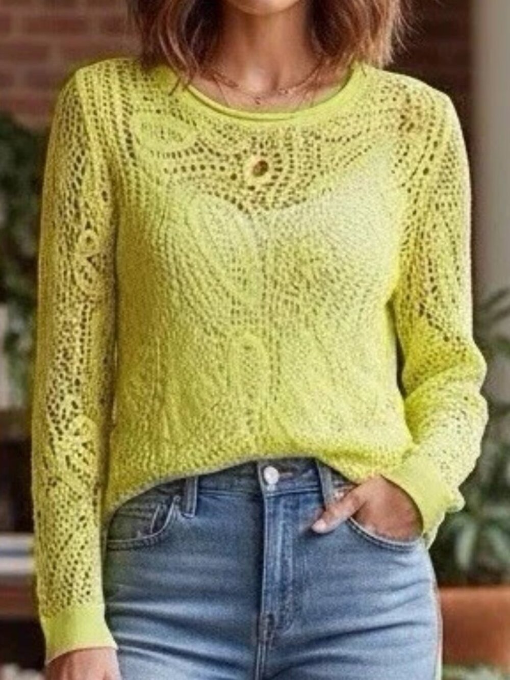 Ralph Lauren EUC Vintage Y2K Handcrochet Viscose Knit